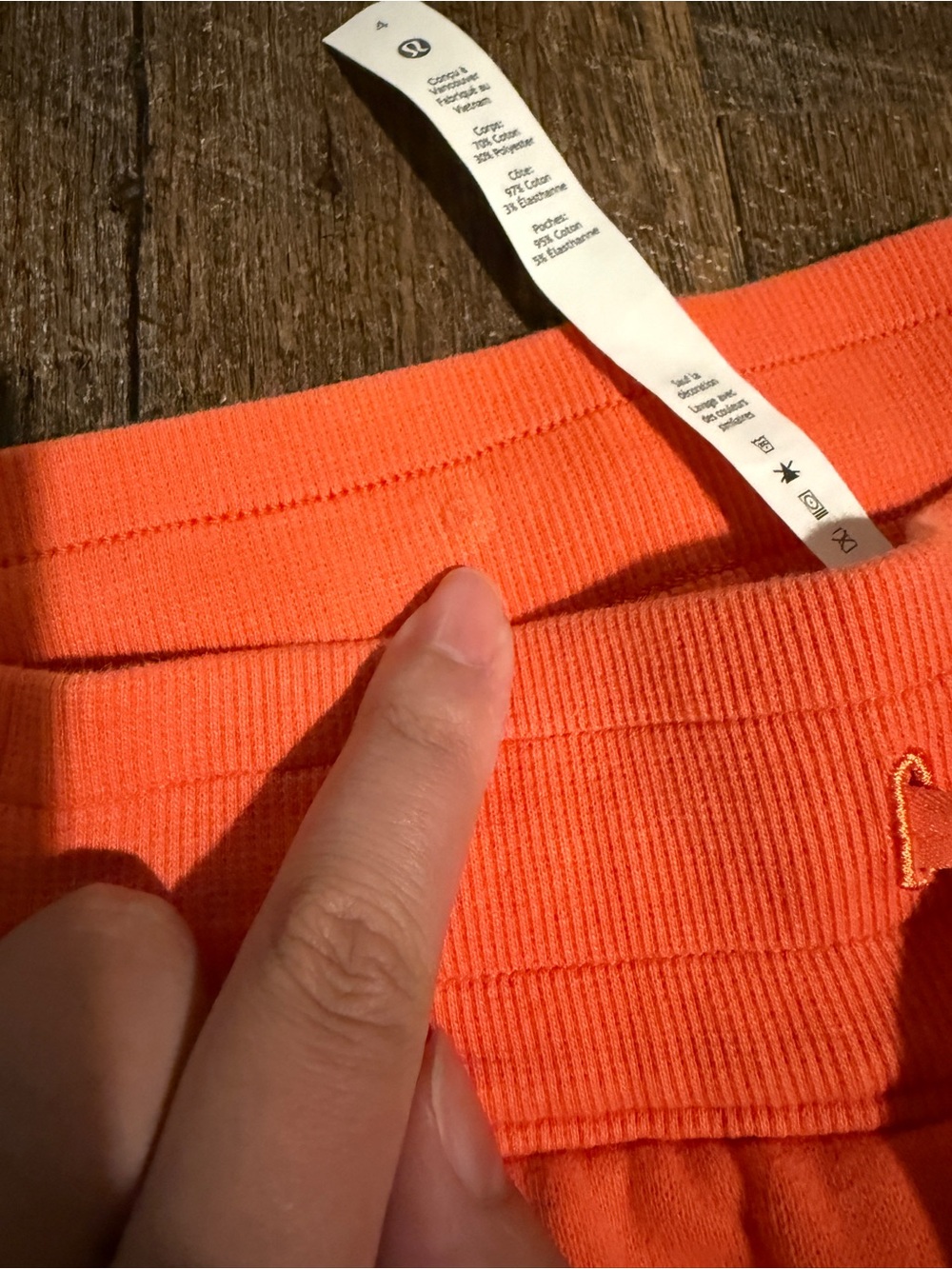 lululemon athletica Coral/Orange Drawstring Joggers Bright Sport Running Casual - Picture 3 of 5